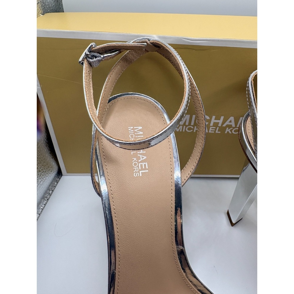 Michael Kors Halle Sandals Metallic Leather Sz 8M - Picture 5 of 6